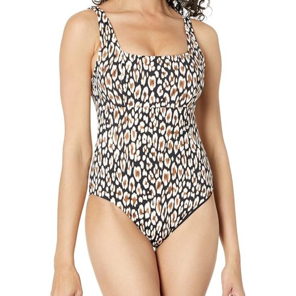 Tommy Bahama Women's Palm Modern™ Safari Cat Square-Neck One-Piece Swimsuit - 16 - Picture 1 of 5